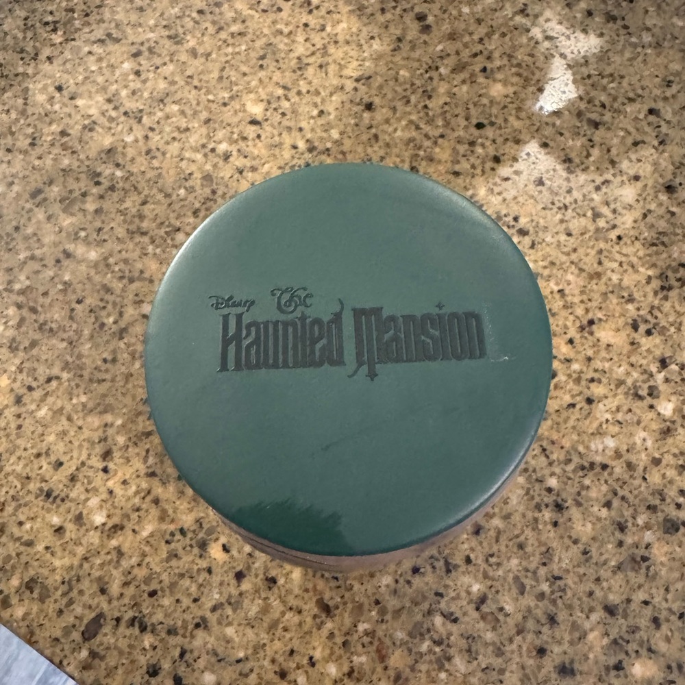Disney Haunted Mansion Dark Green Collector Tin with Black Logo